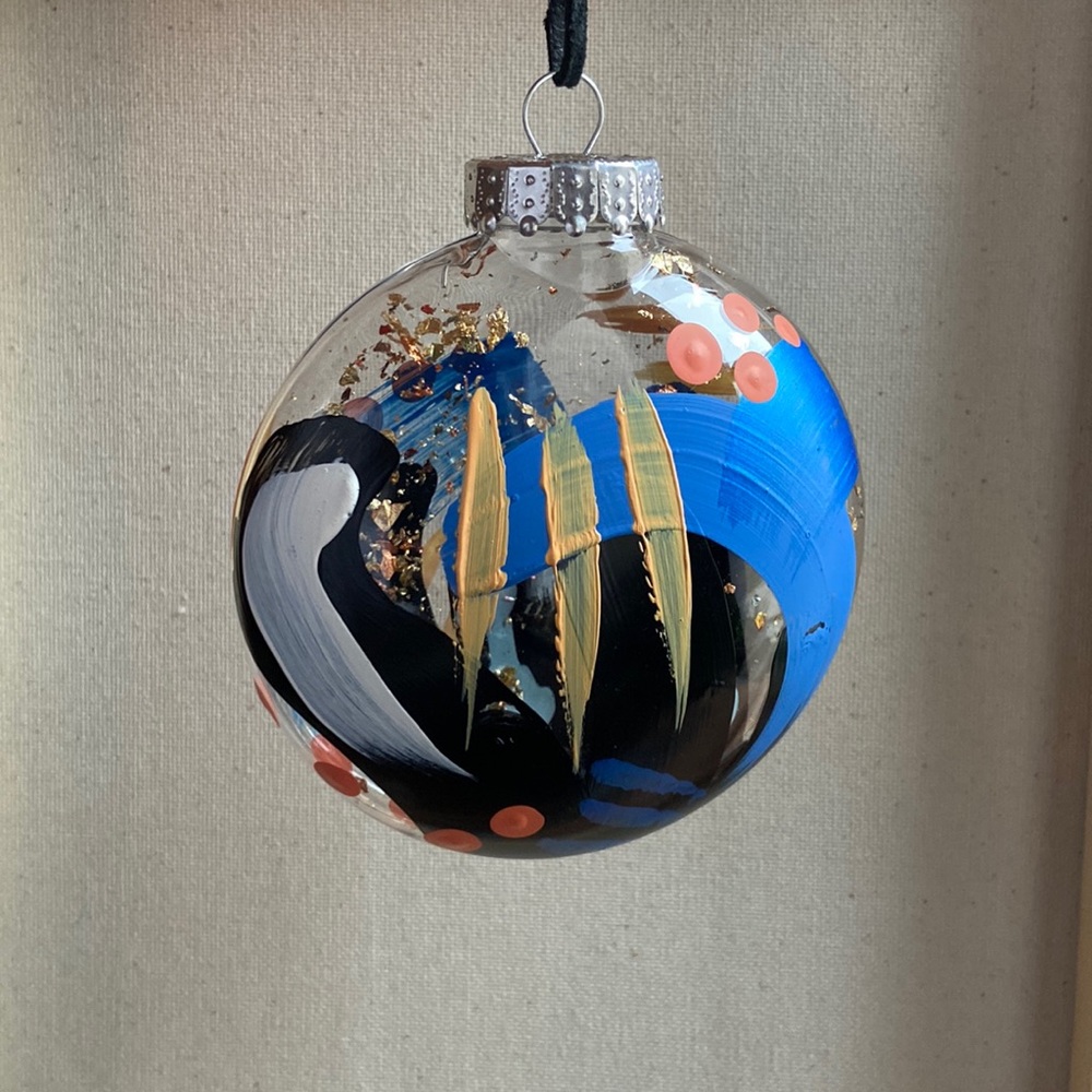 Hand painted tree ornament